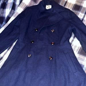 Beautiful navy blue Anne Klein peacock jacket.